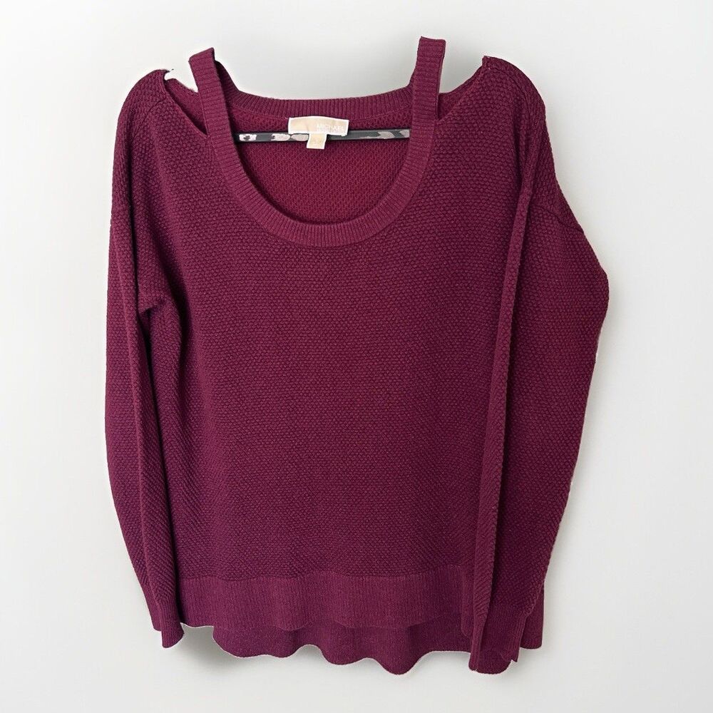 MICHAEL Michael Kors textured knit sweater Burgundy Size Large